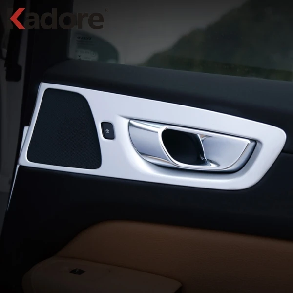 Для Volvo XC60 XC 60 углеродное волокно ABS интерьер автомобиля дверные ручки чаши Крышка отделка Аксессуары высокая конфигурация модель