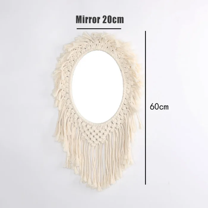 Богемное стильное подвесное настенное зеркало с макраме, украшение для дома, гостиной, спальни, коридора DIN889