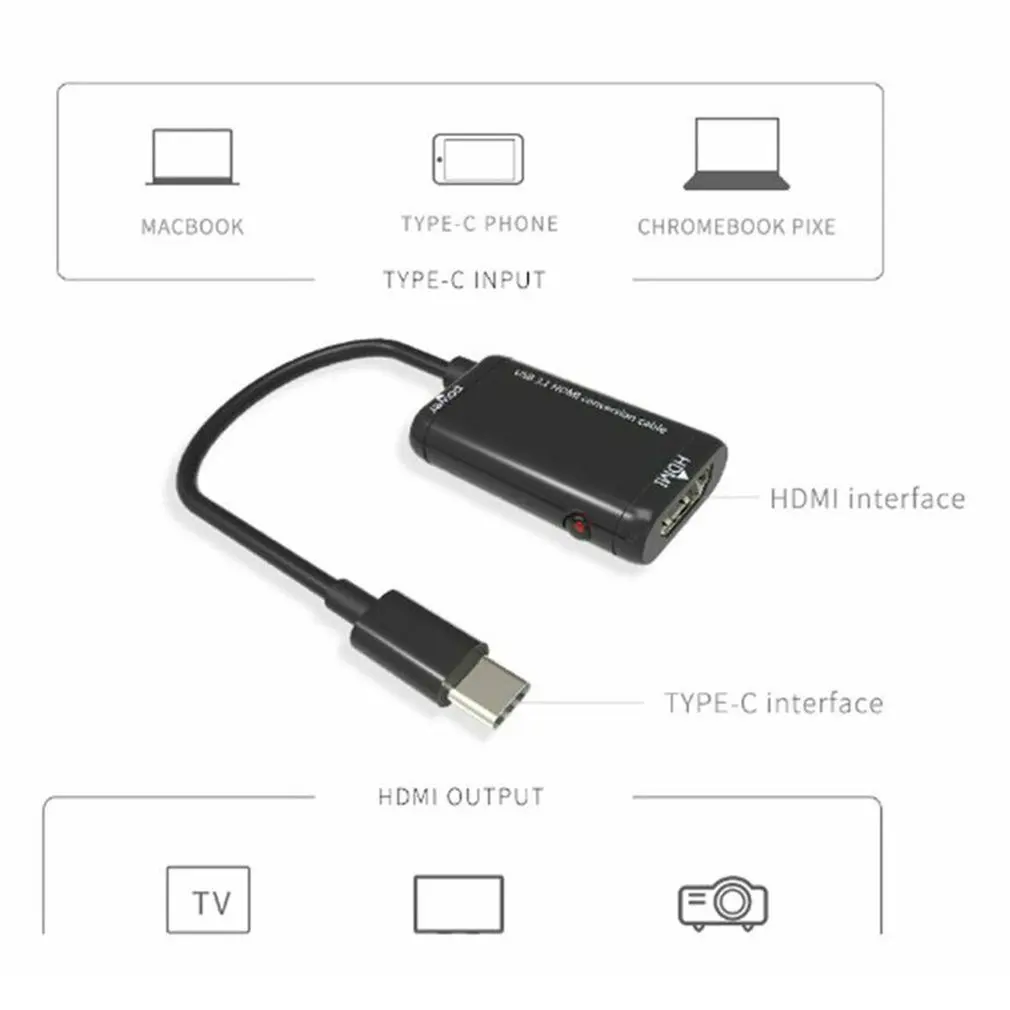 Usb type C к HDMI USB 3,1 адаптер USB-C к HDMI адаптер «Папа-мама» конвертер для Macbook2016/huawei Matebook/Smasung S8