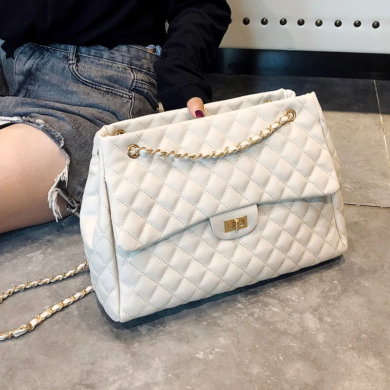 

Large Bag Women Bag 2020 New Trend Hundred Match Diamond Lattice Chain Bagins Super Fire Large Capacity Shoulder Bag