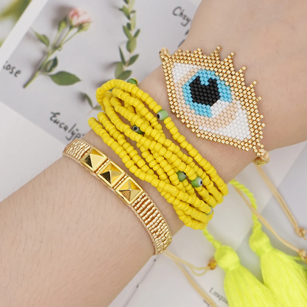

Go2boho Women Bracelets Evil Eye Bracelet Boho Miyuki Jewelry Turkish Eye Pulseras 2020 Handmade Fashion Jewellery Wholesale