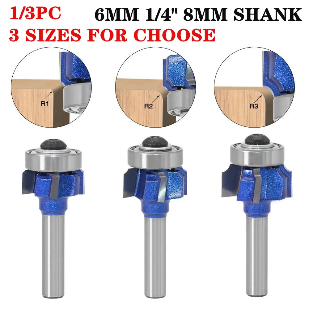 1pc 6mm/6.35mm/8mm Shank Milling Cutter R1/R2/R3 Woodworking 4 Teeth Trimming Edge Trimmer Router Bit | Инструменты
