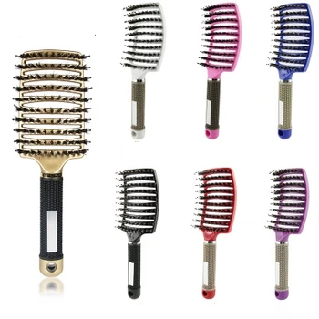 

Bending Comb Boar Bristles Massage Comb Curly Hair Multifunctional Styling Curved Row of Curly Hair Ribs Comb Salon Styling Comb