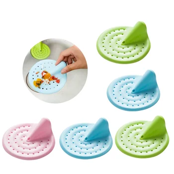

5PCS Kitchen Sink Sewer Flexible Anti-clogging Bendable Lifted Kitchen Floor Bathroom Household Hair Cover Drain Filter
