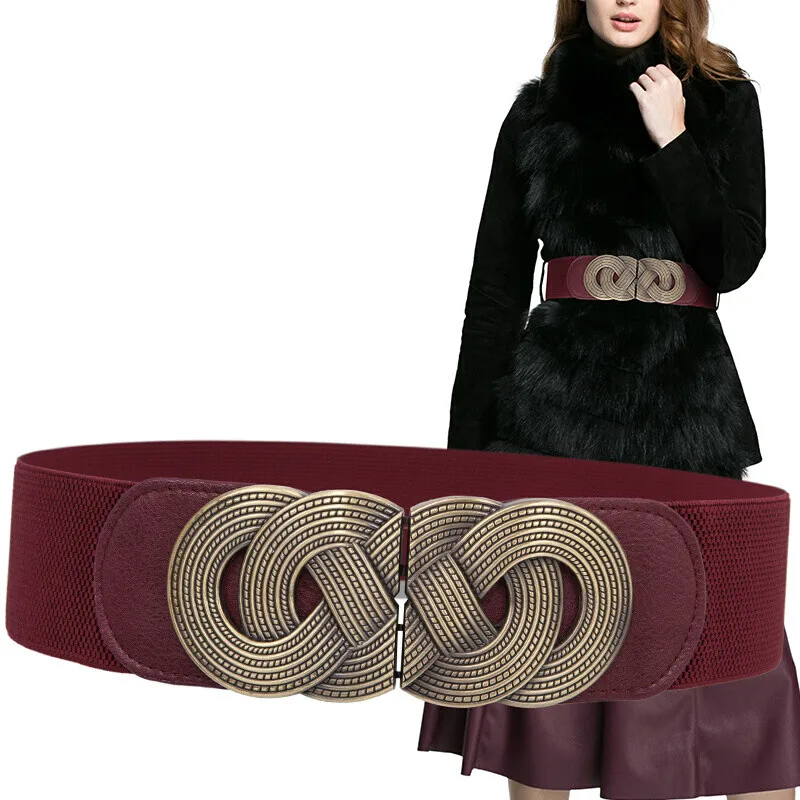 

H3304 Waist Belt Women's Wide Korean Elastic Waist Seal Female Metal Buckle Fashion Leisure Vintage High Quality 6cm Waistband