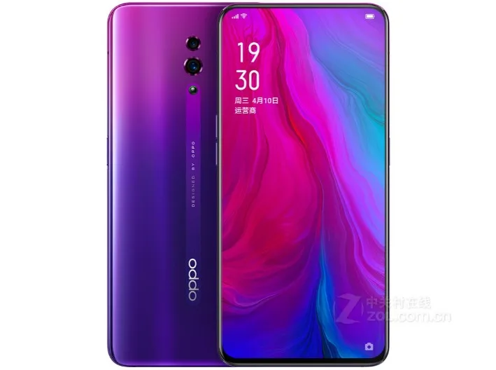 OPPO Reno Global rom 6,4 дюймов Qualcomm710 Поддержка NFC 2340*1080 Восьмиядерный 3 камеры 48MP+ 5MP 3765mAh сканер отпечатков пальцев - Цвет: Фиолетовый
