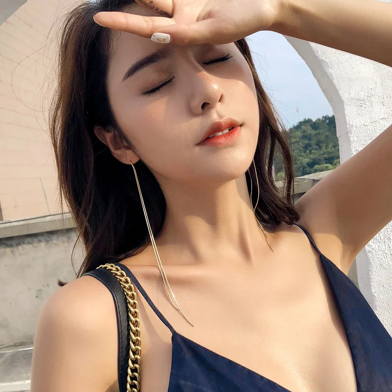 Trusta 16 см серьги с кисточками стерлингового серебра 925 серьги-гвоздики подарок чудесные Девушки Леди креативные модные ювелирные изделия DS1706