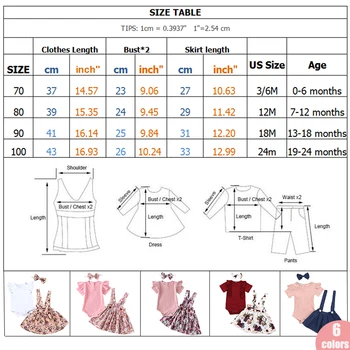 3Pcs Summer Newborn Baby Girl Clothes Set Short Sleeve Romper Floral Dress Overalls Headband Toddler Infant Clothing Cute Outfit 6