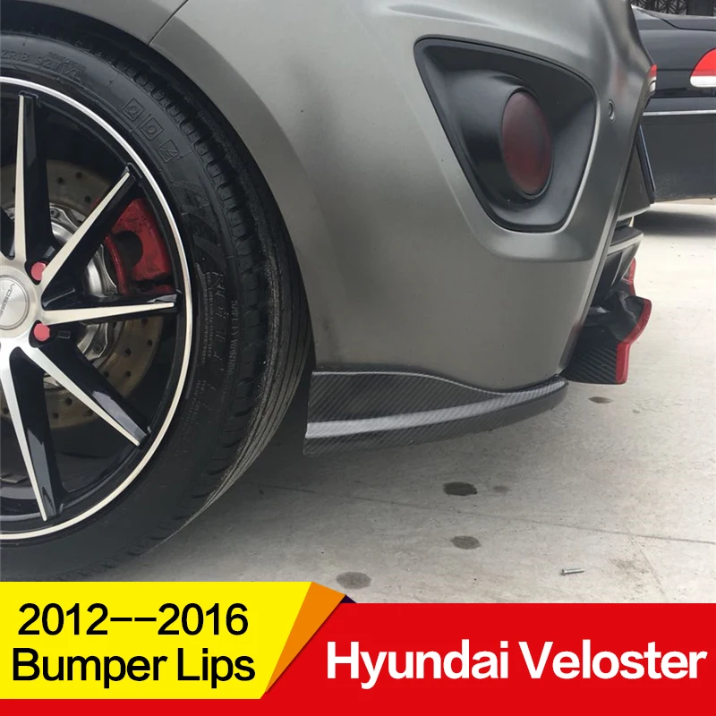 

Use for Hyundai Veloster Rear Bumper Lips 2012 13 14 15 16 year glossy carbon fiber rear wing spoiler Body kit Accessories