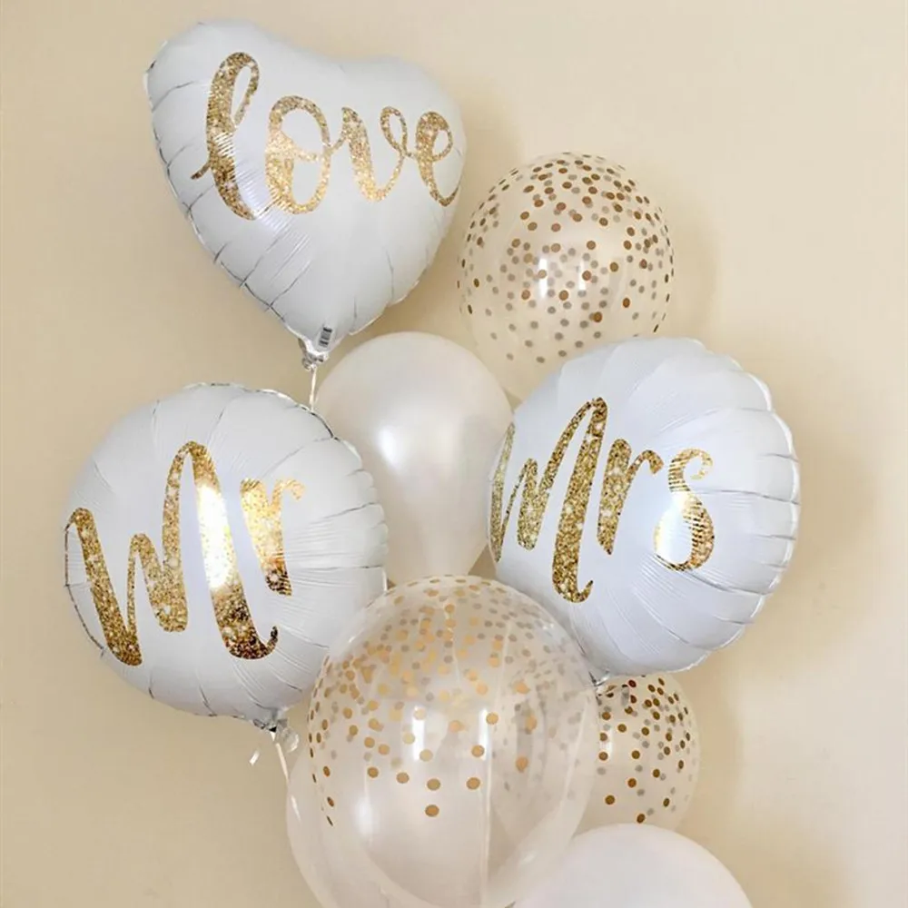 Love-Foil-Balloons Air-Globos-Supplies Glitter-Print Wedding Gold Bride-To-Be-Marriage