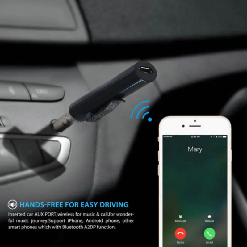 Bluetooth приемник адаптер аудио 3,5 мм разъем беспроводной автомобильный комплект карта памяти