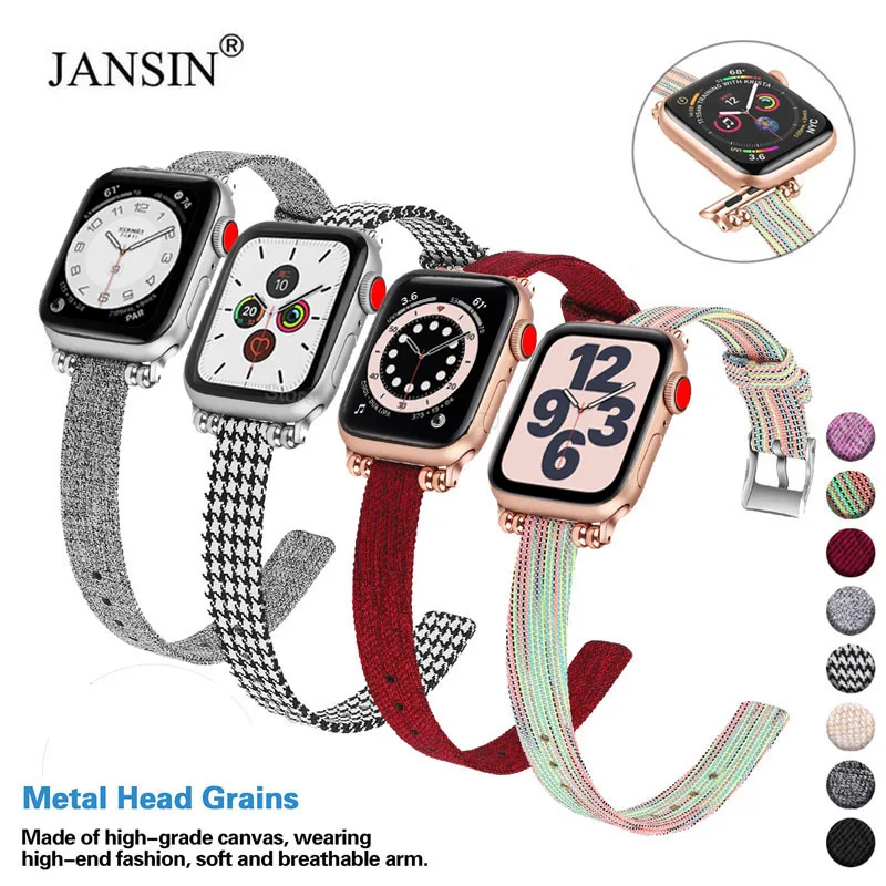 Тканый нейлоновый холщовый ремешок для часов Apple Watch Series 3 2 1 38 мм 42 браслет