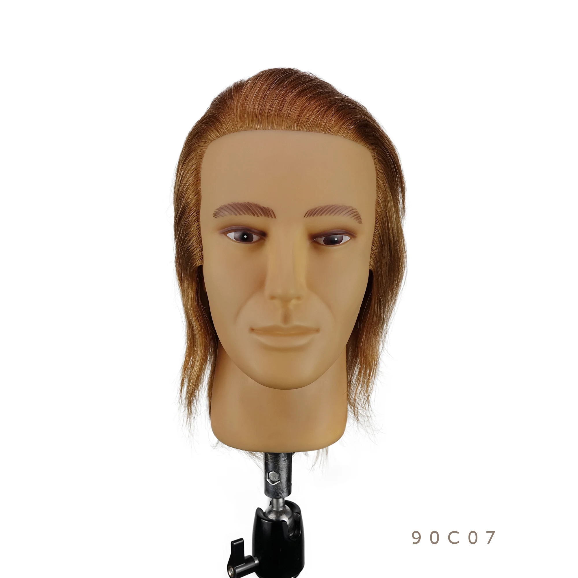 

PROHAIR 18CM 7'' 100% Human Hair Dark Blond Training Head Salon Male Mannequin Head Hairdressing Practice Training Doll Head