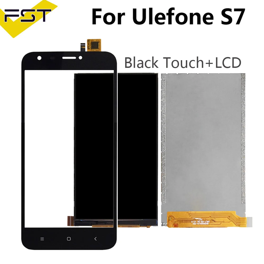Черный для Ulefone S7 ЖК дисплей + дигитайзер сенсорного экрана запасные части