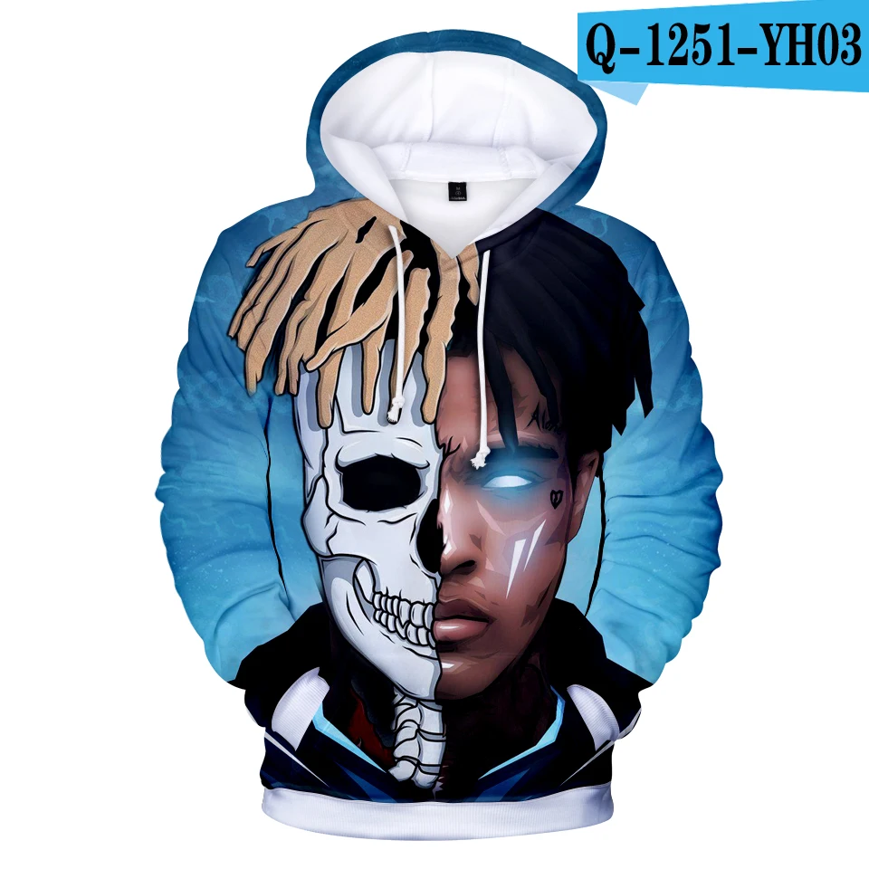 Rapper XXXTentacion 3D толстовки для мужчин и женщин Повседневные Удобные толстовки с капюшоном хип хоп Толстовка Harajuku пара модный принт Толстовка - Цвет: 3D