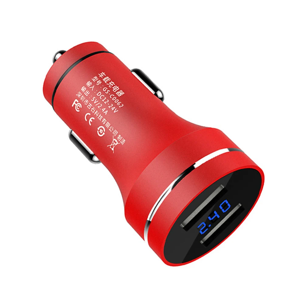 2.4A черный мини USB Автомобильное зарядное устройство для мобильного телефона планшета gps быстрое зарядное устройство автомобильное зарядное устройство двойной USB автомобильный адаптер зарядного устройства для телефона в автомобиле
