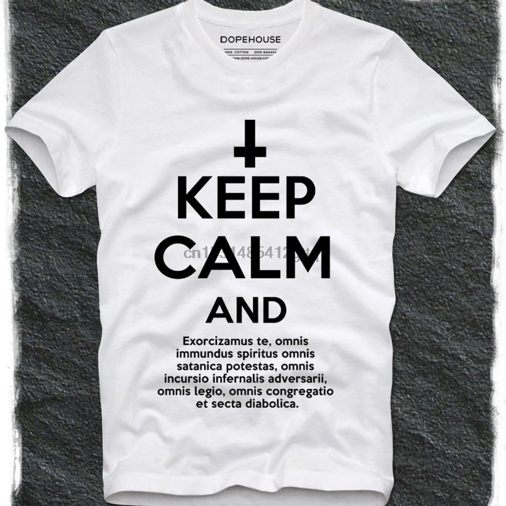 Футболка с надписью Keep Calm And Hail Satan Экзорцизм Exorzismus &quotЭмили Роуз&quot Lavey церкви