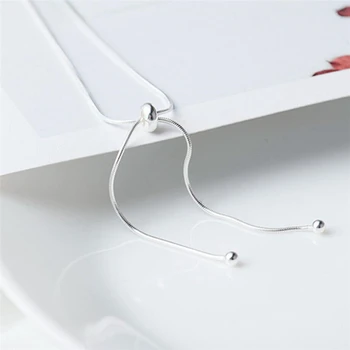 

Sole Memory Temperament Bead Creative Adjustable 925 Sterling Silver Clavicle Chain Female Necklace SNE475