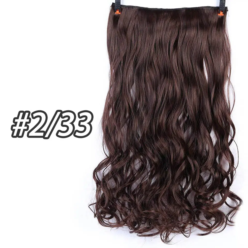 DIFEI, женские Синтетические прямые волосы для наращивания на заколках, 24 дюйма, высокотемпературное волокно, накладные волосы, натуральный головной убор - Цвет: 2I33