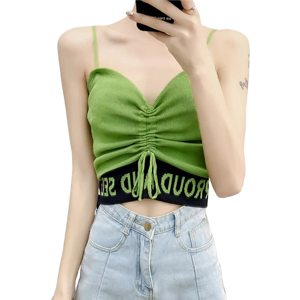 

Women's Off Shoulder Camisole Tops Sexy V Neck Spaghetti Strap Cami Blouse Sleeveless Backless Stretchy Tank Vest Tops