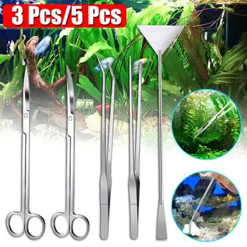 

Aquarium Fish Tank Tools Kit 3/5pcs Stainless Steel Tweezers Scissors Maintenance Tool for Aquascaping Tank Aquatic Plants