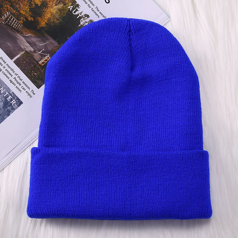 Skullies/женская вязаная зимняя теплая шапка для отдыха в Корейском стиле, яркие цвета, женские шапки Harjauku, модные мягкие шапки, шикарные - Цвет: 10