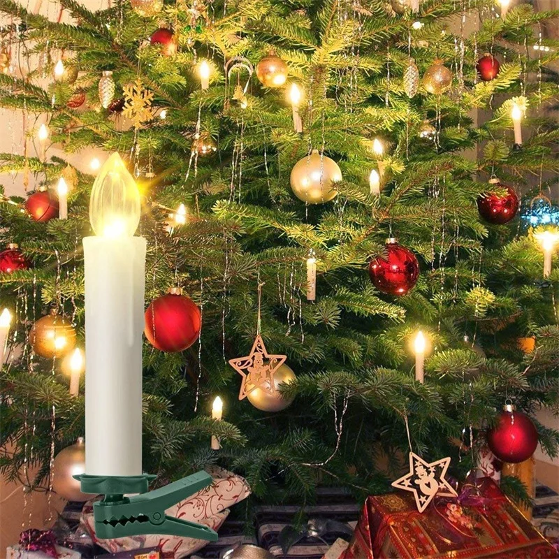 10 шт. рождественские светодиодные свечи беспламенная свеча с конической лампой беспроводной пульт дистанционного управления для дома вечерние свадебные украшения для дерева праздника