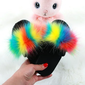

2020 Baby Fur Slides fur sliders Faux Fox Fur Slides Slippers Furry Slippers Toddler Soft Children Fox Fur Slippers Kids Sandal