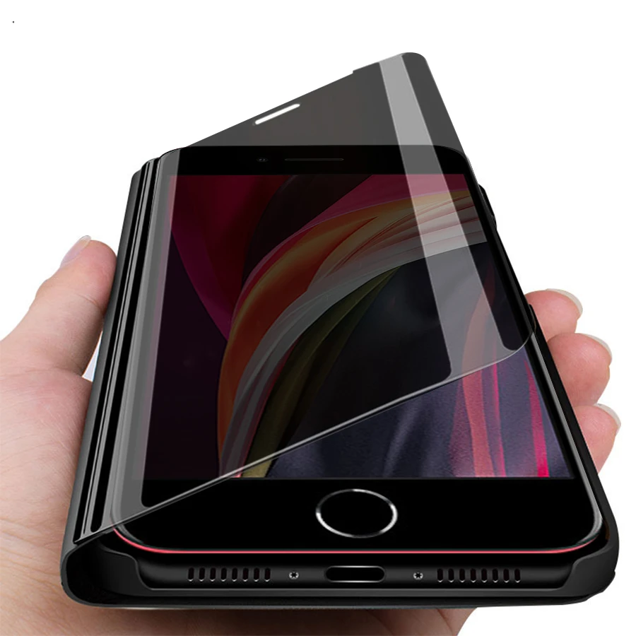 Funda For Iphone Se Case Smart Mirror Flip Cases For Iphone 11 Pro Xs Max Xr X 7 8 6 6s Plus Magnet Stand Book Coque Cover Phone Case Covers Aliexpress