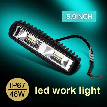 

Car Light Assembly Led Fog Lights off road Light Bar 48W 16 LED 6000K Car Flood Beam Work Light Driving Fog Aluminum Lamp Bar