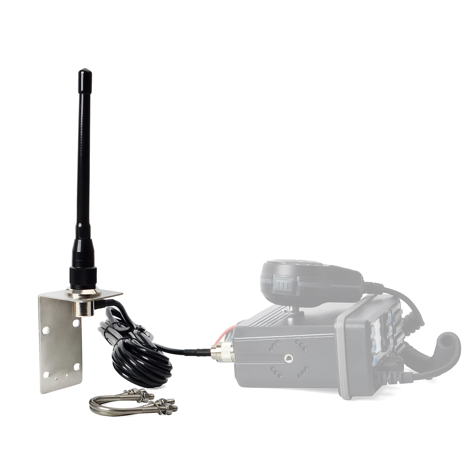 HYS VHF Antenne marine 156-163 MHz avec support Câble RG58 de 5 m  compatible avec radio mobile VHF pour yacht, bateau de croisière, camion