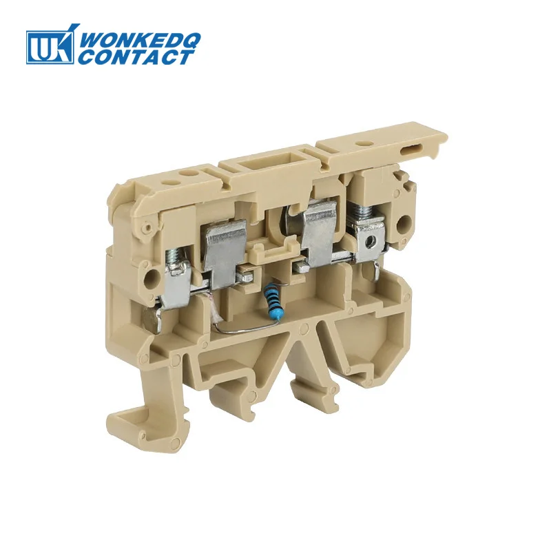 Din Rail Terminal Block 10Pcs ASK1EN 24V/220V LED Light 5*20mm 0.5-10A Fuse Holder Din Rail Terminal Block 4mm&sup2; Screw Connector SAK ASK1LDEN ASK 1EN