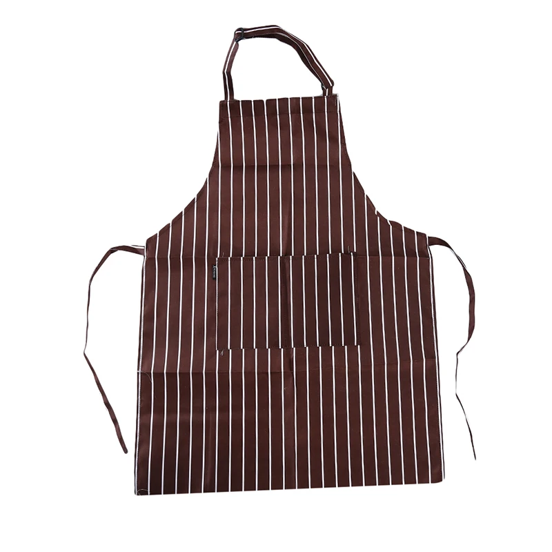 Oilproof Stripe Регулируемый Кухонный фартук шеф-повара официанта с карманами водонепроницаемый унисекс кухонный фартук без рукавов для приготовления пищи