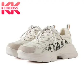 

KemeKiss Real Leather Breathable Women Sneakers Ins Hot Shoes Woman Autumn Casual Fashion Sneakers Footwear Size 35-40