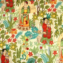 Наполовину ярдовая однотонная хлопковая ткань с рисунком дерева из мультфильма, ручная работа, сделай сам, одежда, платье, ткань, хлопок, CR-189