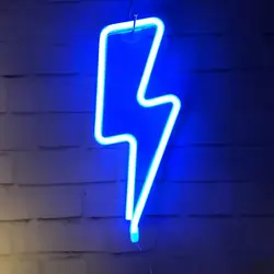 Luz de néon do relâmpago, sinal de relâmpago do diodo emissor de luz em forma de luz da decoração, decoração da parede para o natal, festa de aniversário quarto das crianças decoração da festa de casamento
