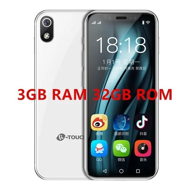 32GB RAOM White Супер мини 4G смартфон K-TOUCH i9 i9S Лицо ID металлическая рамка Android 2000 мАч телефон WiFi Две сим-карты студенческий Android мобильный телефон - Цвет: 32GB RAOM White
