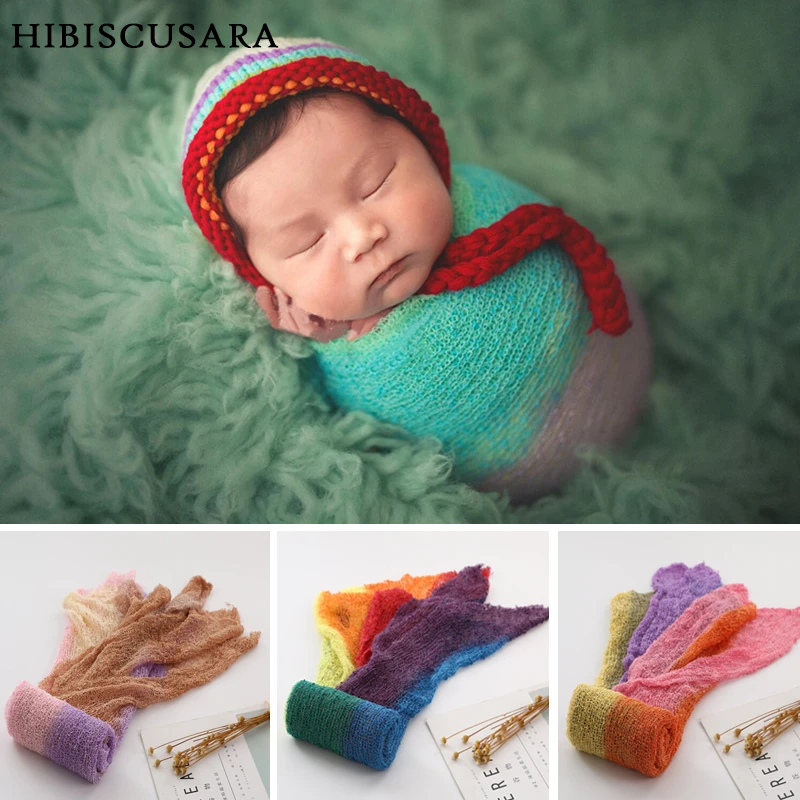 40*150cm Baby Photography Wraps Strong Elastic Rainbow Color Infant