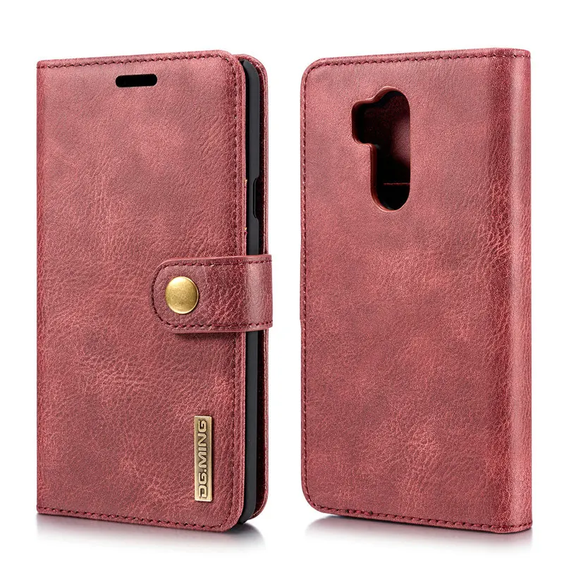 Red Чехол-книжка из натуральной кожи для LG G7, G6, G7, ThinQ, V30 Plus, V20, задняя крышка, отделения для карт, магнитная застежка для телефона, Fundas Coque - Цвет: Red
