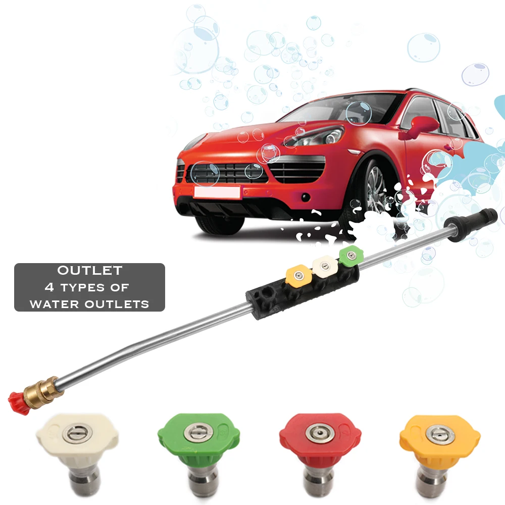 

High Pressure Car Wash Jet Lance For Karcher K Series With 4 Nozzle Tips Adjustable Angle Sprayer Curved Rod Washer