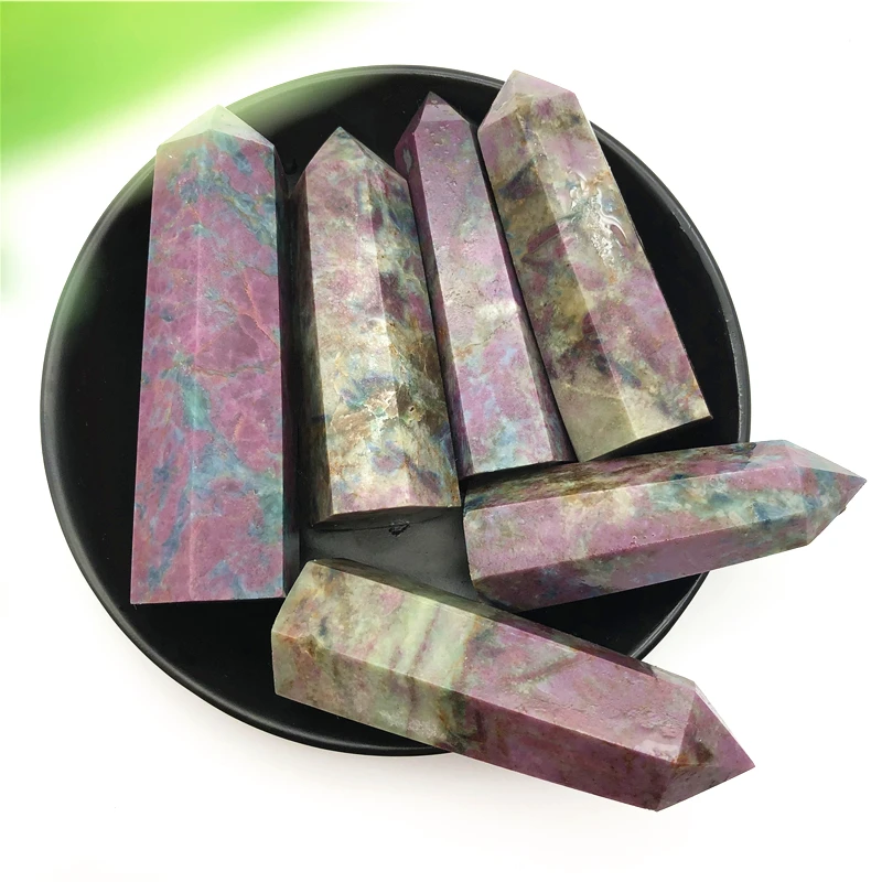 

1PC Natural New Ruby Fuchsite Quartz Crystal Point Single Terminated Tower Chakra Healing Gemstone Home Decor