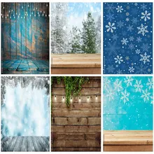 

SHENGYONGBAO Christmas Theme Photography Background Snowflake Wood Plank Portrait Backdrops For Photo Studio Props TU-05