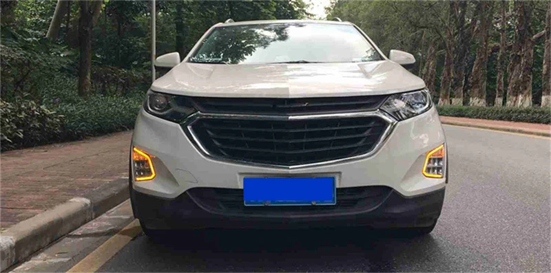 Автомобильный мигающий 2 шт. Для Chevrolet Equinox светодиодный DRL дневный ходовой свет Дневной желтый указатель поворота лампа автомобильный стиль лампа