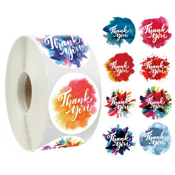 

500pcs/roll Party Envelope Lable Exquisite Handmade DIY Scrapbooking Round Thank You Adhesive Stationery Sealing Sticker Wedding