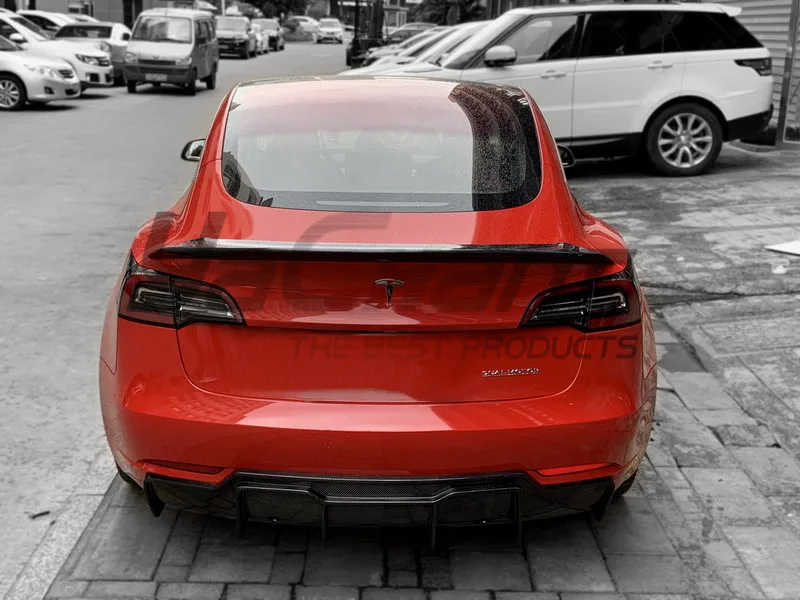 Высококачественный задний диффузор YC из настоящего углеродного волокна- TESLA модель 3