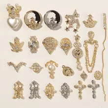 5 шт/лот кулон цепь дизайн ногтей 3d-сплав цирконовая жемчужина металлические аксессуары для ногтей ювелирные изделия DIY украшения ногтей талисманы