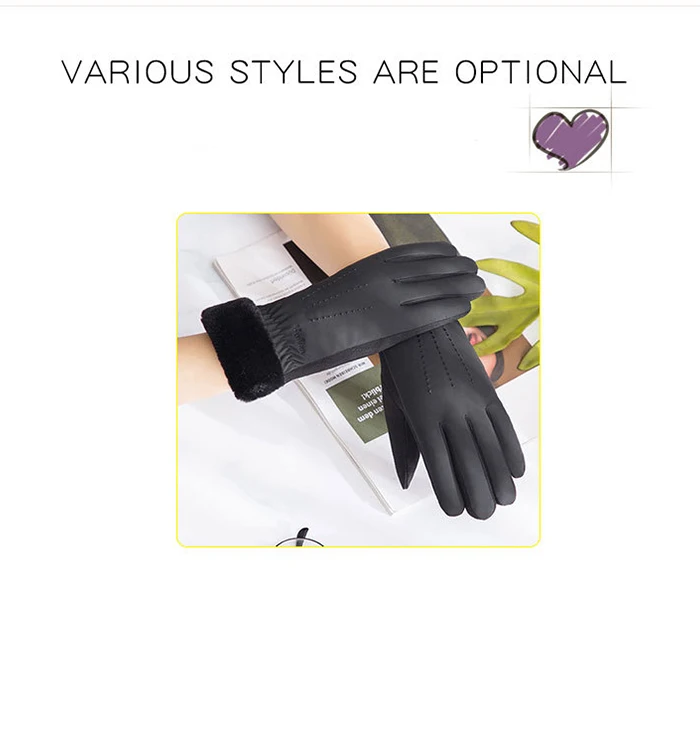 Cotton Gloves Lady Bicycle Outdoor Touch Screen Five-fingered Warm Winter Multicolored Gloves Motorcycle Professional Gloves