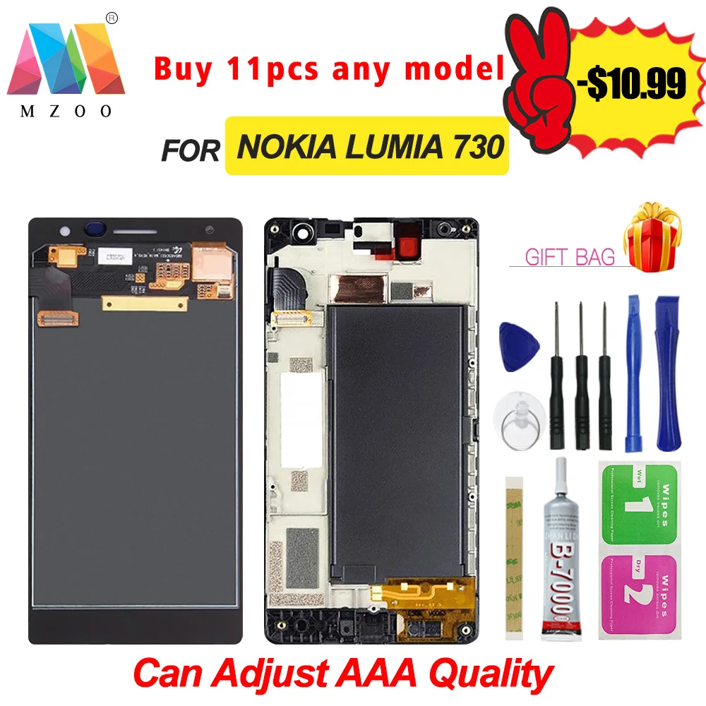 

100% TEST LCD For NokiaLumia730 735 RM-1038 RM-1039 RM-1040 Touch Screen Digitizer Assembly Replacement Parts For Nokia Lumia730