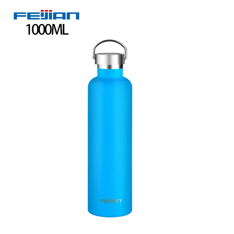 1000ml only bottle FEIJIAN термос из нержавеющей стали с двойными стенками, термос с вакуумной изоляцией, герметичная Спортивная бутылка для воды, Стандартный рот - Цвет: 1000ml only bottle