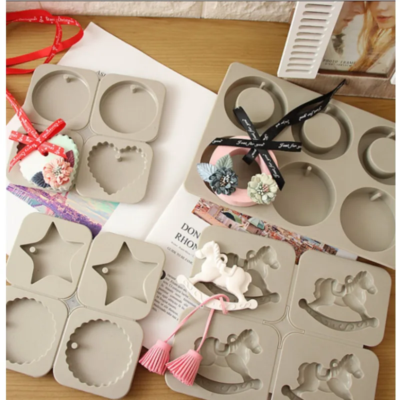 1PC New DIY Silicone Clay Aromatherapy Tablet Gift Mold Hanging Ornament Handmaking Wax Flower Soap Craft Accessories Home Decor